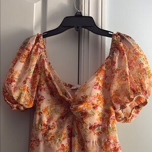 Floral Puff Sleeve Top